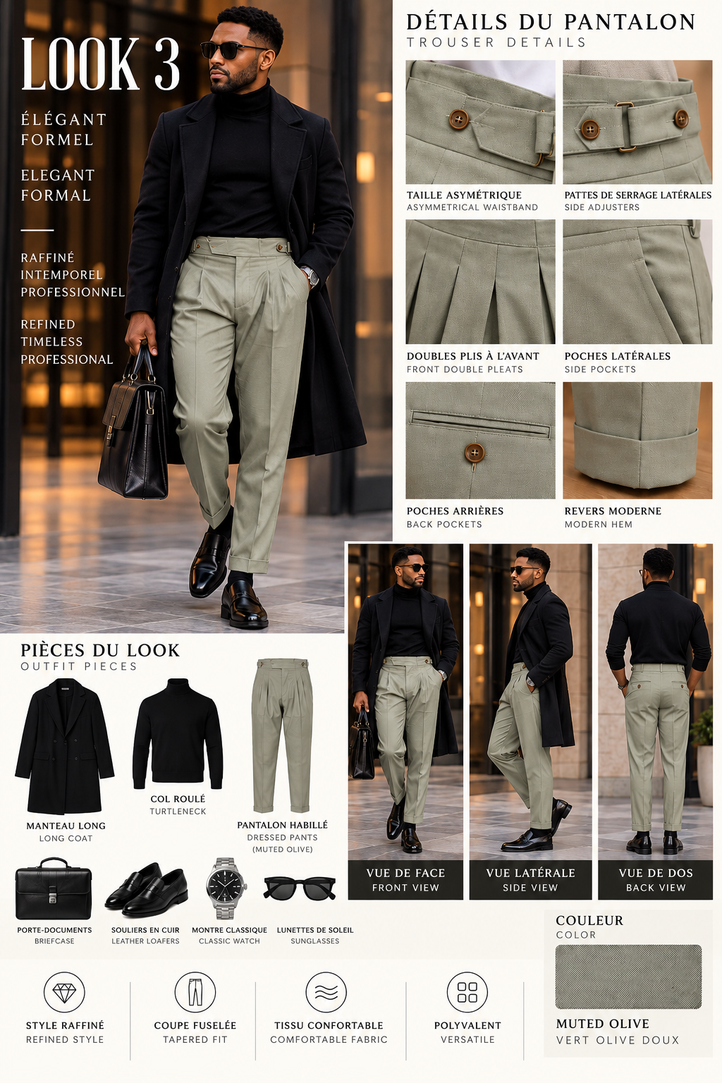 Milano Trouser- Muted Olive